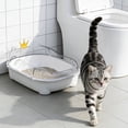 thumbnail image 4 of EGNMCR Semi Enclosed Cats Litter Box With High Sides Front Opening Odor Control Kitty Litter Pan With Removable Lid Foolproof Clean Cats Toilet For Indoor Use P lastic cat litter b ox, 4 of 6