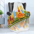thumbnail image 4 of Charleston Soft Flannel Fleece Blanket, West Virginia Business Travel Concept Colorful Skyline United States of America, Cozy Plush for Indoor and Outdoor Use, 70" x 90", Multicolor, by Ambesonne, 4 of 5