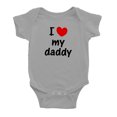 thumbnail image 2 of Twin Baby Clothes I Love My Daddy Mommy Newborn Boys Girls Romper (Gray, 18-24M), 2 of 5
