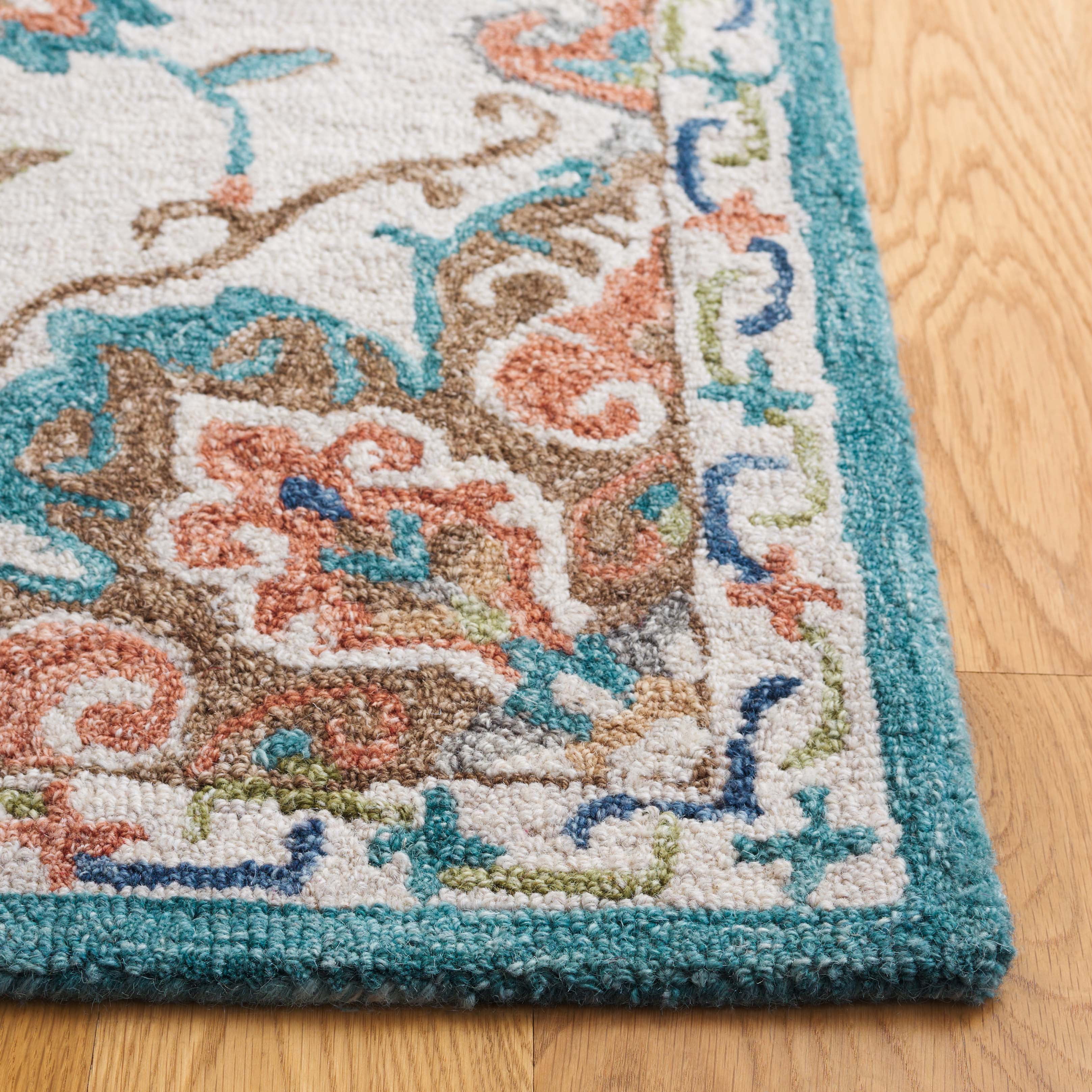 SAFAVIEH Blossom Vernon Floral Area Rug, Beige/Blue, 4' x 6'