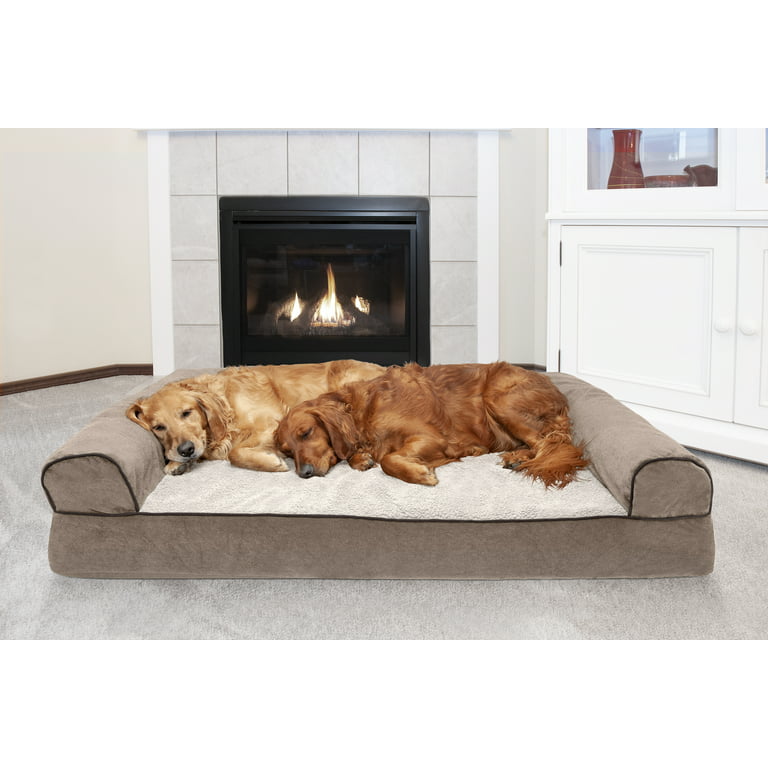 Orthopedic Sofa Dog Beds - Faux Fleece & Chenille