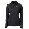 thumbnail image 2 of Women's Cutter & Buck  Black Denver Broncos Adapt Eco Knit Stretch Recycled Raglan Half-Zip Top, 2 of 3