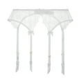 thumbnail image 4 of Varsbaby Women's Sexy Lace Thongs Garters and Stockings Sets White for Wedding, 4 of 7