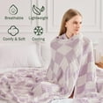 thumbnail image 6 of EMME Checkered Blanket Cotton Queen Size for Bed Soft 6 Layer Muslin Bed Blankets 80"x90" Lightweight Breathable Blanket All Season Gauze Blanket,Checkeredboard Purple, 6 of 6