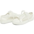 thumbnail image 4 of JIAJIA 8832A Wedding Shoes Bridal Sneakers Flats Bride Tennis Shoes Lace Sneakers Color Ivory,Size 5 B(M) US/35 EU, 4 of 7