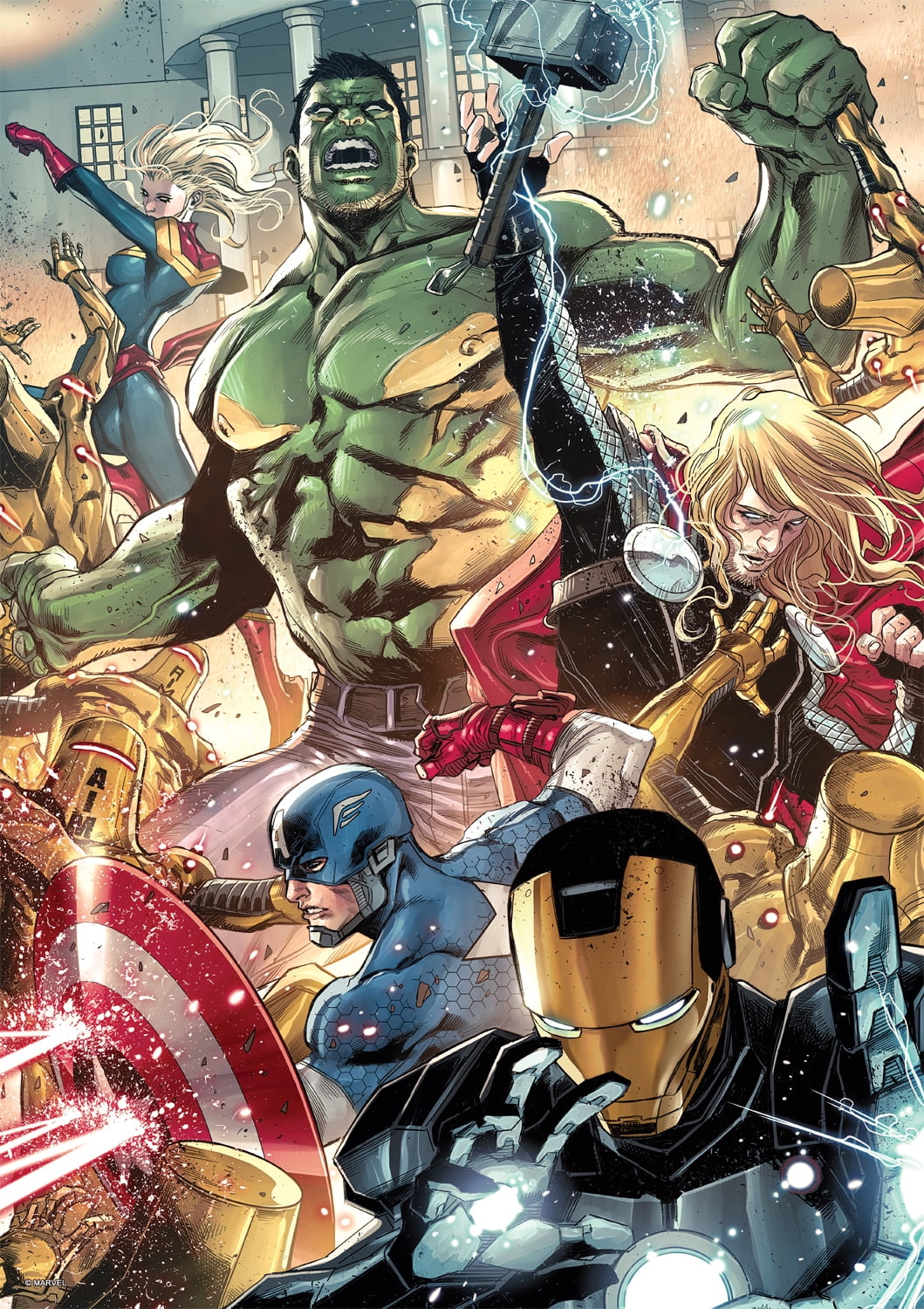 Buffalo Games Entertainment Marvel's Avengers World 14 500-Piece Interlocking Jigsaw Puzzle for Adults Ages 14 and Older