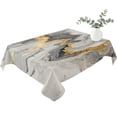 thumbnail image 2 of Grey Ombre Marble Table Cloth Waterproof Tablecloths, Golden Gray Marble Crack Abstract Art Tablecloth Dining Table Cover for Kitchen Party Tabletop Outdoor, Rectangle Tablecloth 60x84 Inch, 2 of 9