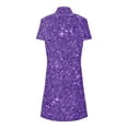thumbnail image 4 of Vestido Corto de Manga Larga para Mujeres Brillante Impresión Cuello en V Suelto Cómodo, Vestido de Moda de Malla para Fiesta Y Ocasional, 4 of 7