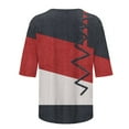 thumbnail image 5 of Jewelreauty Elbow Length Crewneck Shirts Women Casual Loose Patchwork T-Shirts Summer Basic Tunic Tops (2XL, Red), 5 of 5