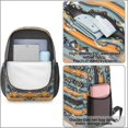 thumbnail image 4 of Geometric Diamond Orange Pattern 17" Waterproof Oxford School Backpacks for Teens, S-Shape Padded Straps, for School, Travel, Hiking, Camping, 4 of 5