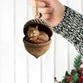 thumbnail image 2 of Woodland Animal Acorn Ornaments, 2D Acrylic Forest Creature Figurines in Acorn Shells, Rustic Christmas Tree Hanging Decor for Holiday Home Party Decorations-1 Pcs, 2 of 5