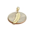 thumbnail image 5 of New 14k Yellow Gold solid feather Pendant Unisex gift fine jewelry 1.1g, 5 of 12