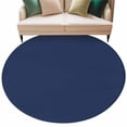 thumbnail image 2 of Navy Blue Round Rugs 7ft, Farmhouse Solid Navy Blue Color Modern Art Non Slip Washable Rug Runner, Low Pile Indoor Floor Carpet Mat Bathroom Rugs for Living Room, Bedroom, Kids Room, 2 of 9