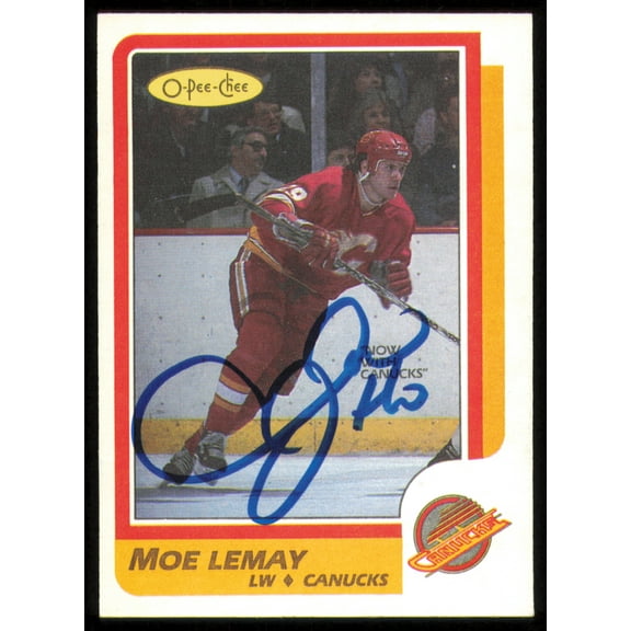 Moe Lemay Autographed 1986-87 O-Pee-Chee Card #249 Vancouver Canucks SKU #254802