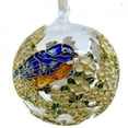 thumbnail image 4 of Cloisonne Blue Birds Glass Ball Ornament, Gift Boxed Holiday Floral Decoration, 4 of 6