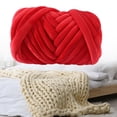 thumbnail image 6 of Chunky Yarn,Velvet Chunky Yarn for Crocheting Knitting,Weight Yarn Hand Knitting Blanket Bulky Yarn,Jumbo Tube Giant Yarn Tubular Weaving Washable,Arm Knit Yarn Tapestry Hand Knit Sweaters Red, 6 of 8