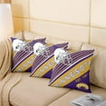 thumbnail image 4 of Set of 2 Football Throw Pillow Covers 18x18 Inch, Football Lovers Pillow Covers, Boys Rugby Cushion Covers, Football Helmet Reversible Purple Yellow Decorative Accent Pillow Cases, 4 of 5