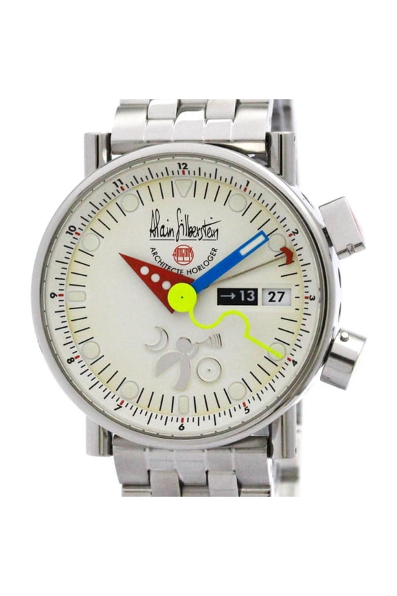 Pre-Owned ALAIN SILBERSTEIN Le Reveil GMT Alarm Limited Edition Mens Watch Polished