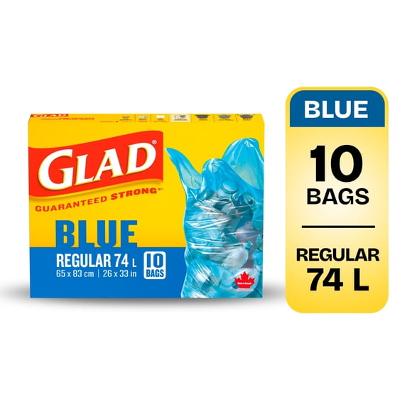 Glad Blue Recycling Bags - Regular 74 Litres - 10 Trash Bags