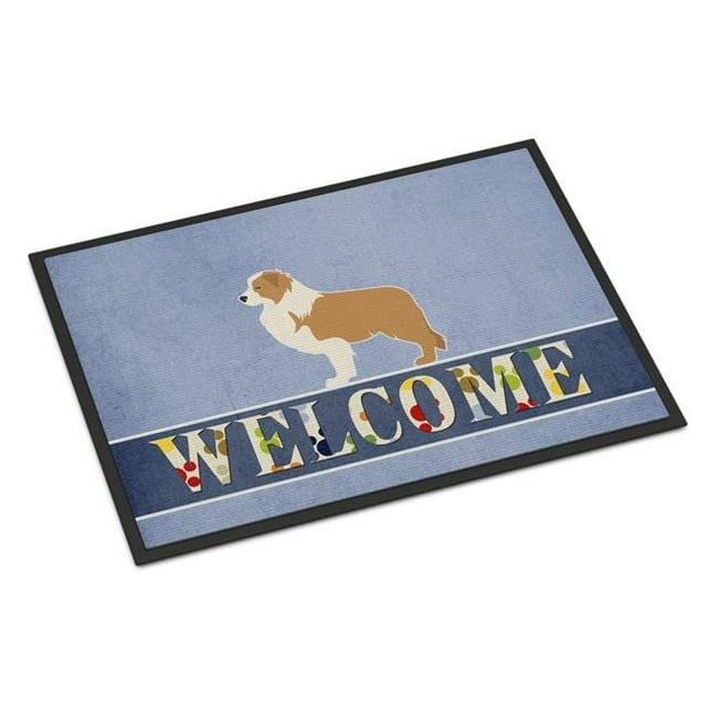 Carolines Treasures BB5526JMAT 24 x 36 Po Bord Rouge Collie Accueil Tapis Intérieur Ou Extérieur