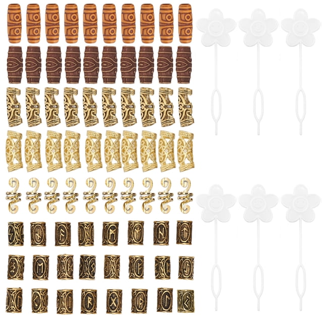 Tubos de cuentas para el cabello DIY para hombres y mujeres, de aleación de resina, para rastas, barba, accesorios para fiestas y citas, dorados.