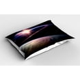 thumbnail image 2 of Ambesonne Galaxy Pillow Sham 2 Pack, Massive Planets Cosmo, 30"x20", Black Blue, 2 of 3