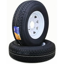 WINDA Trailer Tire Wheel Assembly ST225/75R15 10-Ply E 117L 6 Lug on 5.5" PCD White Spoke Rim ,SET 2