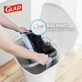 thumbnail image 6 of Glad Kitchen Trash Can with Lid, Step Foot Pedal and Garbage Bag Rings, 13 Gallon, White, 6 of 10