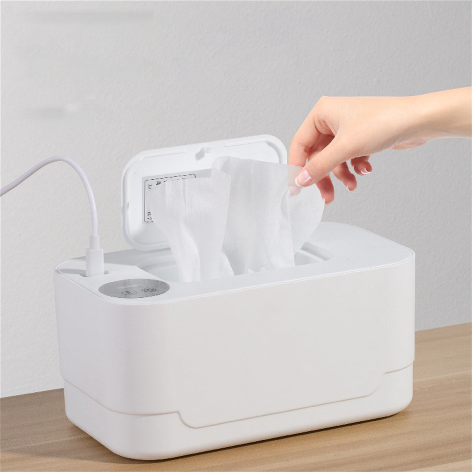 Wet Wipes Warmer White Wipe Warmer Usb Wipe Warmer Thermostat Temperature Even Heating Wipe Heater Dispenser Portable Wipes Heating Box Keep Wipes Warm and Moist for Nursery