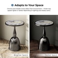 thumbnail image 3 of 24/7 Shop At Home Enric Modern Metal Accent Side Table with Round Tabletop, Living Room End Table, Black with Faux Marble, 3 of 10