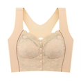 thumbnail image 4 of Womens Seamless Bralettes Plus Size Open Closure Button Lace Wirefree Bras Comfort Full Coverage Push up Sports Bra, 4 of 4