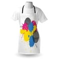 thumbnail image 3 of Vintage Apron Vector Colorful Splatter Grunge Ink Splatter Illustration Abstarct Circles Art, Unisex Kitchen Bib Apron with Adjustable Neck for Cooking Baking Gardening, Yellow Pink, by Ambesonne, 3 of 3