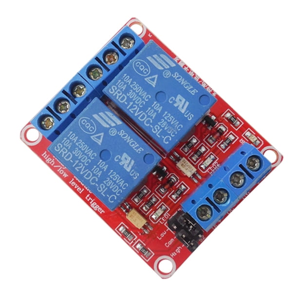 Módulo de relé de 2 canales de 12 V Optoacoplador Disparador de nivel H/L para Arduino Raspberry