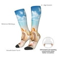 thumbnail image 4 of JUNZAN Beach Starfish Shell Pattern Fun Novelty Knee Warmer High Socks, 4 of 6