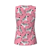 Picia Cute Cartoon Zebra Pattern Womens Workout Tank Top,Breathable Activewear,Slim Fit Athletic Top,Versatile Workout Moisture-wicking top-Large