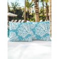 thumbnail image 4 of Outdoor Pillows Waterproof, Aqua Blue Coastal Throw Pillows with Inserts Included, Summer Nautical Ocean Beach Indoor Outdoor Decorative Lumbar Pillow for Bed/Couch/Patio 16"x16", 2Pcs, 4 of 8