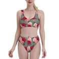 thumbnail image 2 of Picia Rose Flowers Women's High Waisted Bikini Scoop Neck Swimsuit Two Pieces Bathing Suit-Large, 2 of 8