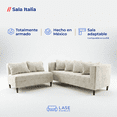 thumbnail image 2 of LASE Muebles Sala Esquinera Italia Sofá + Loveseat Configurable en L 6 cojines Marfil, 2 of 7