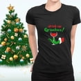 thumbnail image 4 of Feliz Navidad beber dibujos animados Grinches camiseta mujer Palma impresa camiseta hombres clásico cuello redondo patrón suelto camisa regalo Tops, 4 of 4