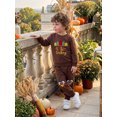 thumbnail image 4 of Cjfdfy Toddler Baby Boy Girl Thanksgiving Outfit Little Turkey Print Long Sleeve Sweatshirt And Pants 2 Pcs Set Little Baby Cute My First Thanksgiving Fall Winter Outfit 6M-4Y, 4 of 9