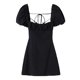 thumbnail image 1 of Minivestido sin tirantes con cuello cuadrado y mangas abullonadas para mujer - Poliéster/spandex, estampado floral, fiesta/casual, 1 of 5