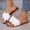 White, variant on Fnooota Women's Flat Sandals, Non-slip Casual Open Toe Slip On Summer Shoes White Size 7