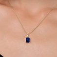 thumbnail image 3 of Gem Stone King 14K Yellow Gold Blue Sapphire Pendant Necklace | 1.21 Cttw | Gemstone September Birthstone | Octagon 8X6MM | Gold Necklace for Women | With 18 inch Gold Chain, 3 of 6