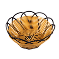 thumbnail image 4 of 2X 7 Inch Plastic Braided Basket Fruit Vegetable Container Holder Black&Orange, 4 of 8