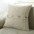 thumbnail image 2 of Knit Button Closure Pillow Cover - 18x18 Inch Textured Throw Pillow Case for Sofa, Bed & Home Decor, 2 of 3