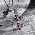 thumbnail image 3 of NUNCAD Orthodox Cross Necklace Double Sided 925 Sterling Silver Crucifix Pendant Coral Virgin Mary Necklace, 3 of 5