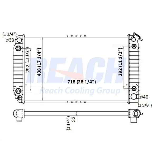 REACH 41-1529 Radiator for 1994-1995 Chevrolet P30; 1994-1995 GMC P3500