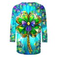thumbnail image 5 of Goodeals Tie Dye St Patricks Day Shirts for Women Funny Lucky Irish Shamrock T Shirt Green Graphic Tees 3/4 Sleeve Crewneck Tunic Top St. Patrick‘s Day Outfits(Blue,M), 5 of 5
