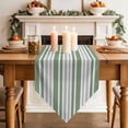 thumbnail image 3 of Table Runners 60 Inches Long, Sage Green Stripes Cotton Linen Kitchen Dining Coffee Table Runner for Party Home Decor, Modern Minimalist Horizontal Ombre Lines Tabletop Dresser Scarves 13x60 Inch, 3 of 9