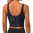 thumbnail image 4 of Uemuo Copper-Gold Gloss Outline Flower Pattern Women's Sports Bra - High Impact Support, Breathable, and Comfortable Athletic Bra for Running, Yoga, and Workouts, 4 of 9